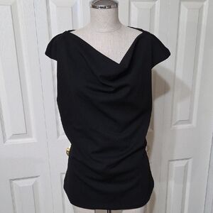 White House Black Market Draped Black Blouse
